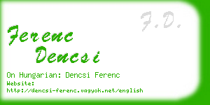 ferenc dencsi business card